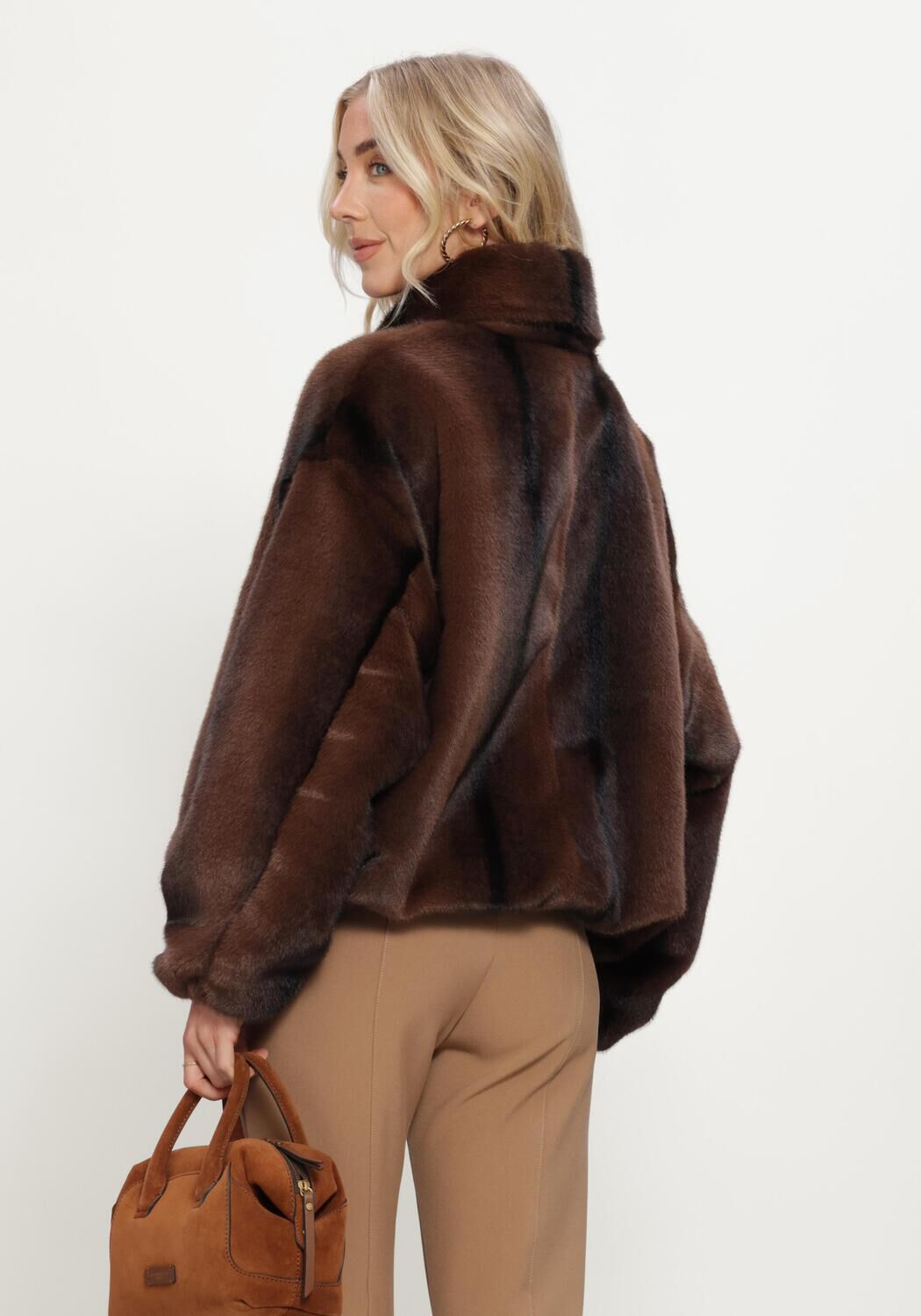 Bruine STUDIO AR Faux fur jas ARIA FAUX MINK - large