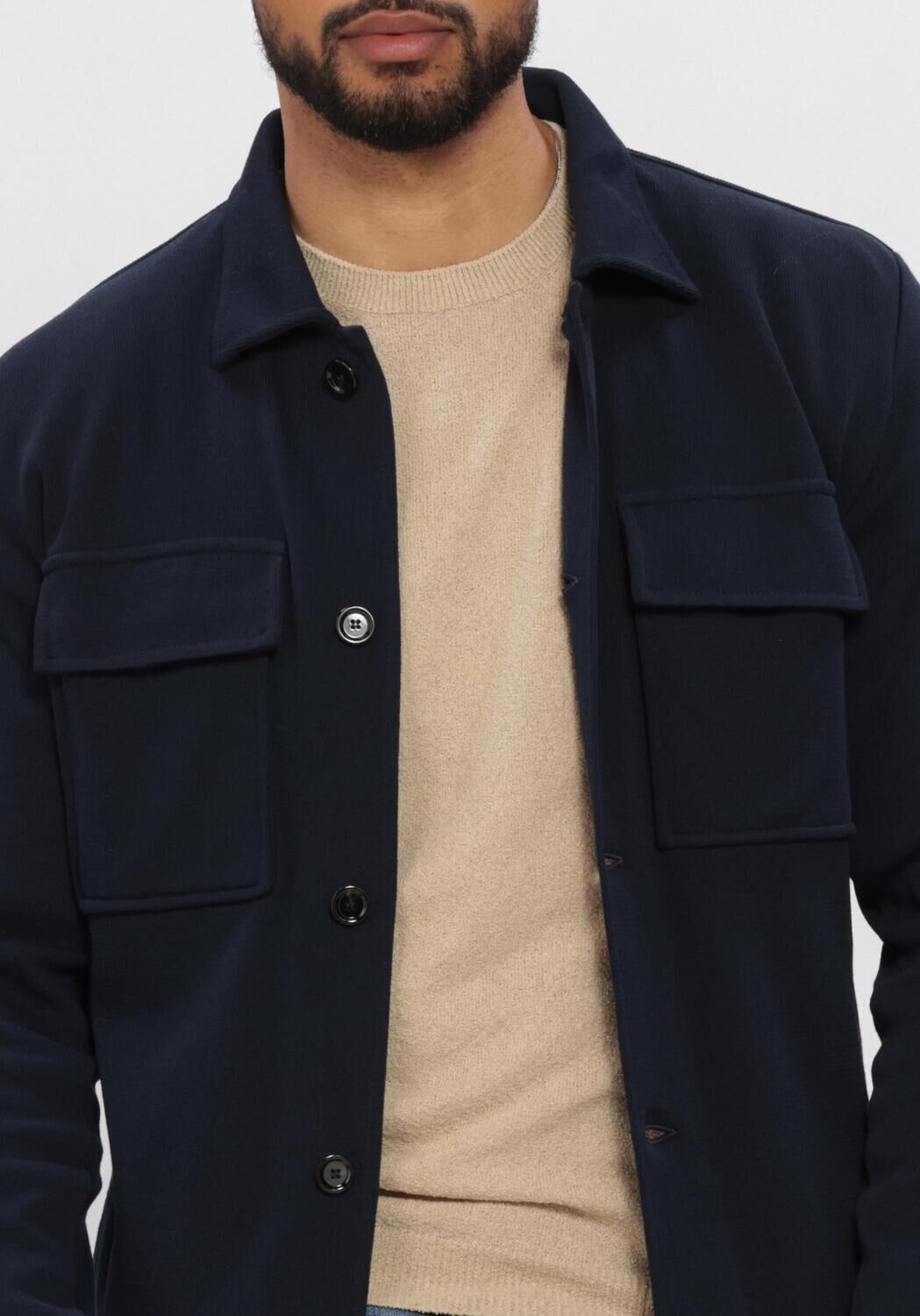 Donkerblauwe LARDINI Overshirts KNIT JACKET - large