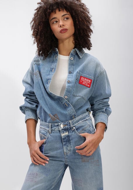 Lichtblauwe CLOSED Blouses OVERSIZE SHIRT - large