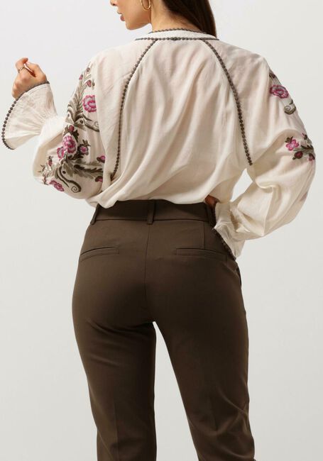 Gebroken wit SUMMUM Blouses TOP FLOWER EMBROIDERY - large