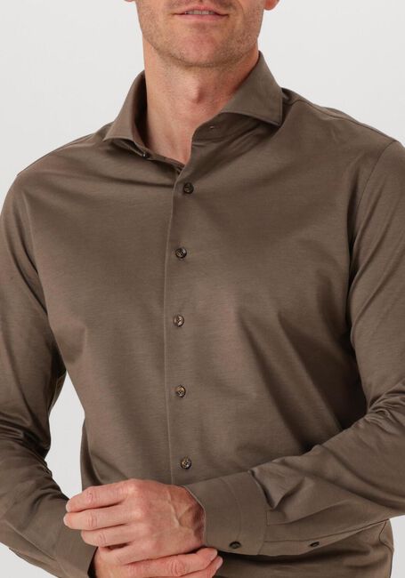 Bruine PROFUOMO Klassiek overhemd SHIRT X-CUTAWAY SF JAPANESE KNITTED - large