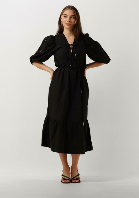 Zwarte SCARLETT POPPIES Midi jurk ISTANBUL - large
