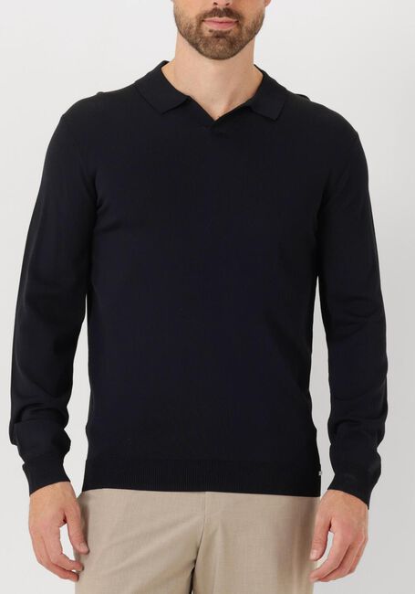 Zwarte GENTILUOMO Trui POLO NO BUTTON LS K2039-260 - large