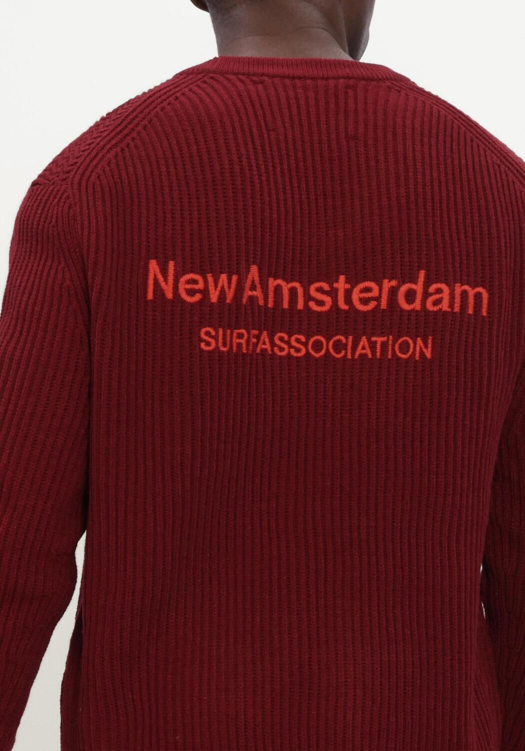 Bordeaux NEW AMSTERDAM SURF ASSOCIATION Trui KNITTED CREWNECK - large