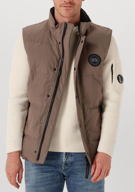 Taupe CANADA GOOSE Bodywarmer MENS GARSON VEST BLACK LABEL BODYWARMER - large