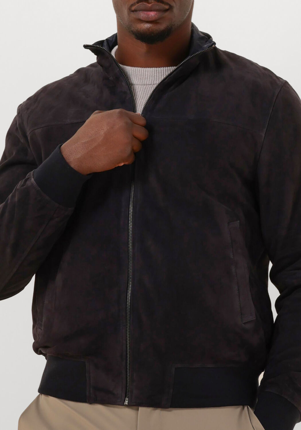 Donkerblauwe ALTER EGO Leren jas CHRIS - large