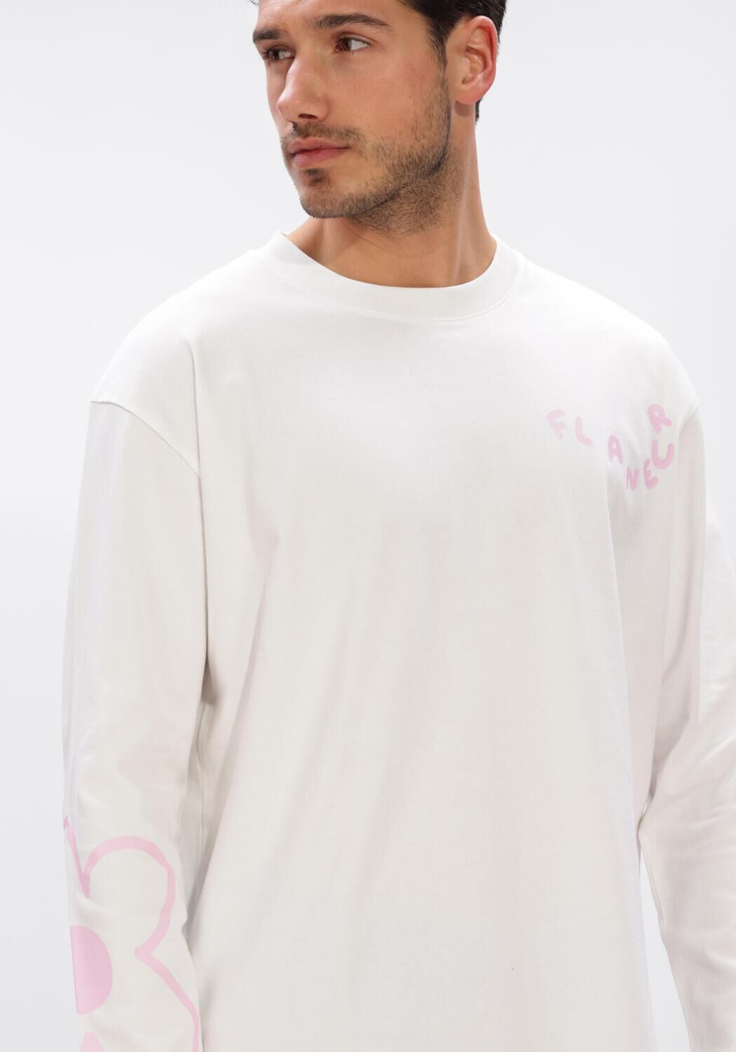 Witte FLANEUR T-shirt BLOSSEM LONG SLEEVE - large