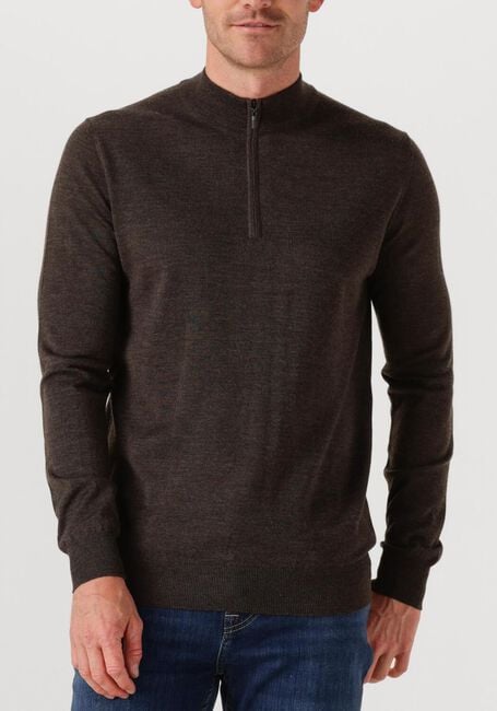 Bruine STEFANO LAURAN Trui HALF ZIP ANDERS - large