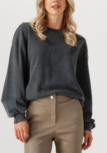 Zwarte ALIX THE LABEL Trui LADIES KNITTED ACID WASHED SWEATER - large