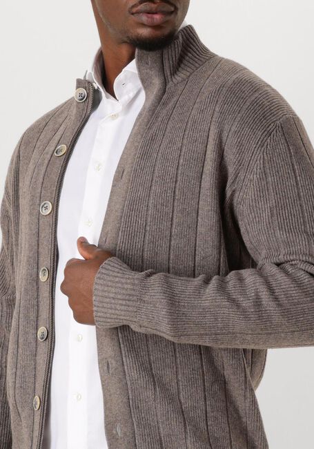 Bruine GENTILUOMO Trui TURTLE BUTTON+ZIP LS - large