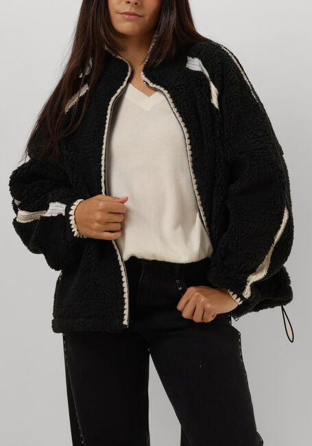 Zwarte UGG Jack NIKIA CHROCHET FLUFF JACKET - large