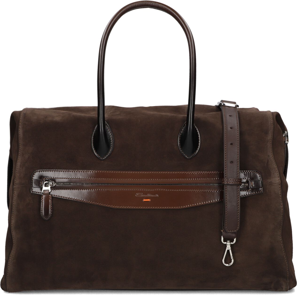 Santoni Santoni Weekendtas Heren Uibba2646bs, Materiaal: Suède, Kleur: Bruin