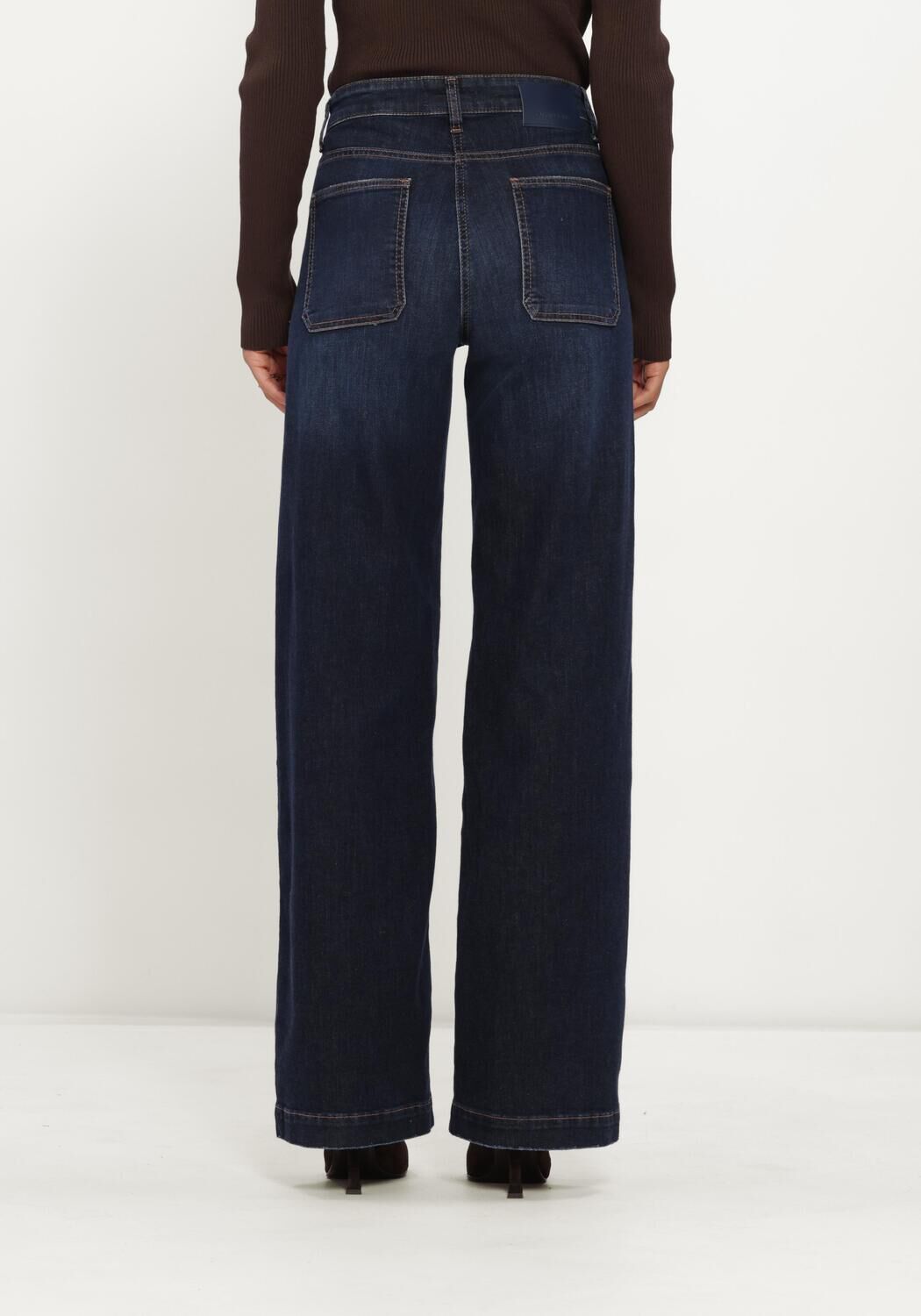 Blauwe CAMBIO Jeans ADA PATCHED POCKET DARK HR STRETCH BLUE DENIM - large