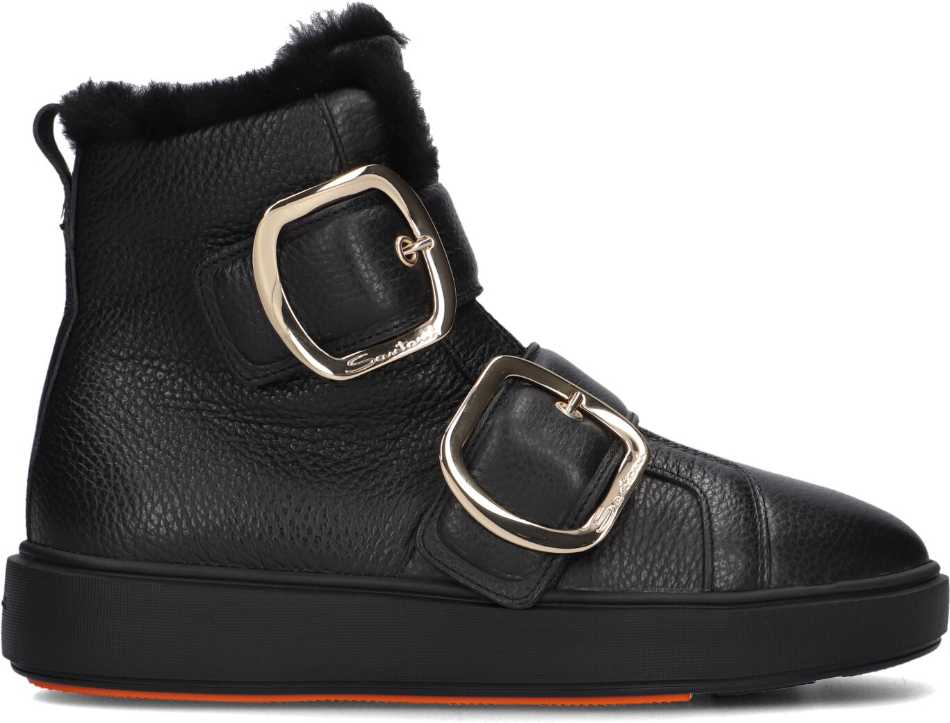 Santoni Hoge Sneakers Dames Wbcd61038neap, Maat: 41, Materiaal: Leer, Kleur: Zwart