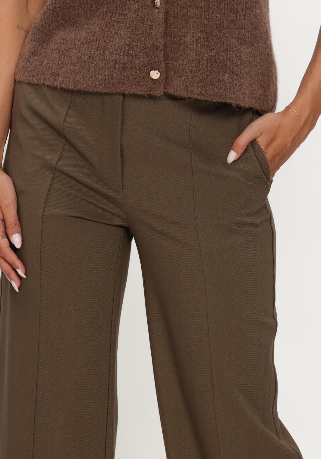 Groene CO'COUTURE Broeken AMIDACC BELT PANT - large