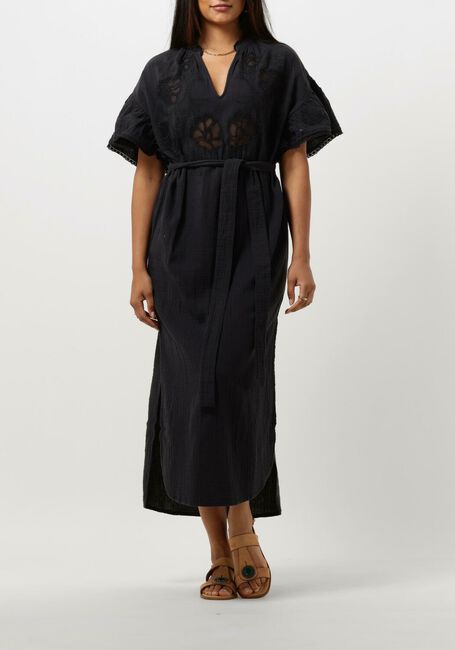 Zwarte SISSEL EDELBO Midi jurk CHARM ORGANIC COTTON CAFTAN - large