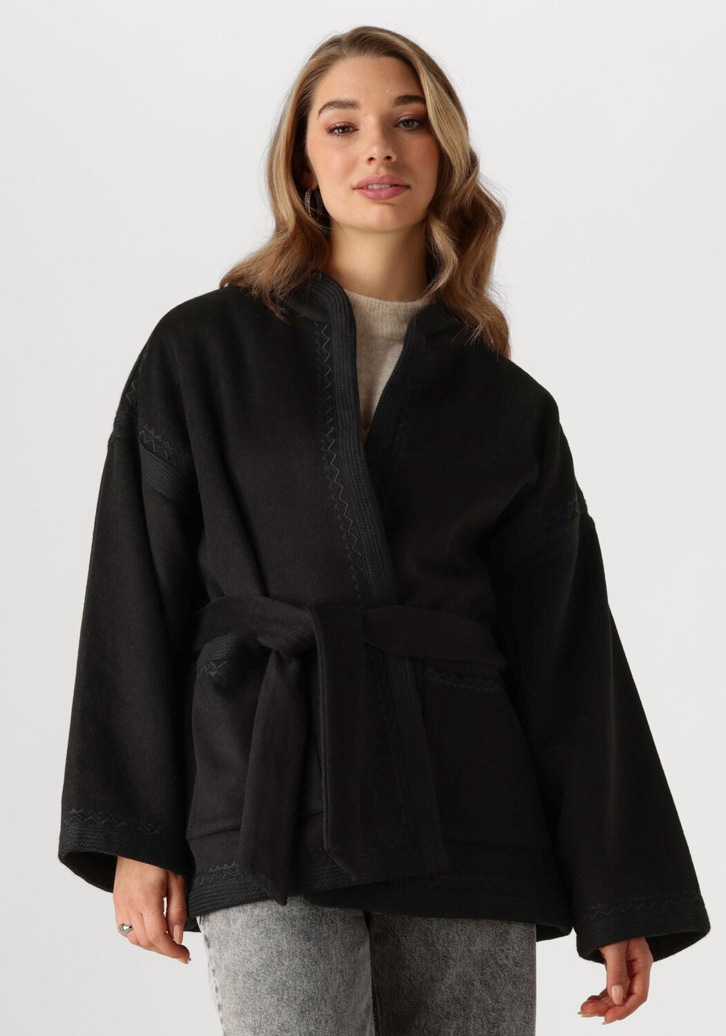 Antik Batik Kimono Dames William Kimono, Maat: S M, Kleur: Zwart