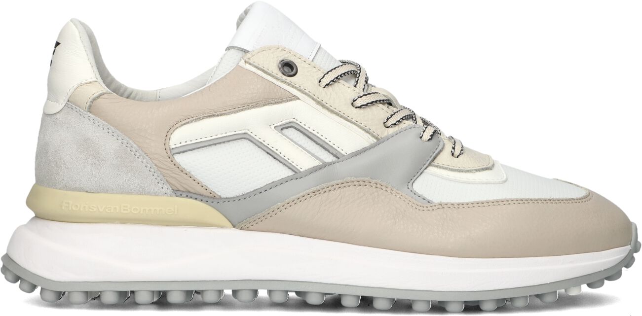 Floris van Bommel Lage Sneakers Heren Sfm-10139, Maat: 42⅔, Materiaal: Leer, Kleur: Wit