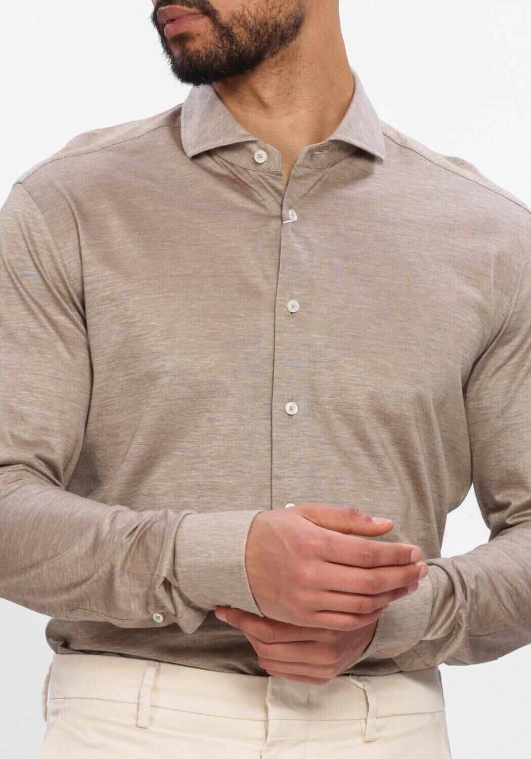 Taupe XACUS Casual overhemd 21464 520ML - large