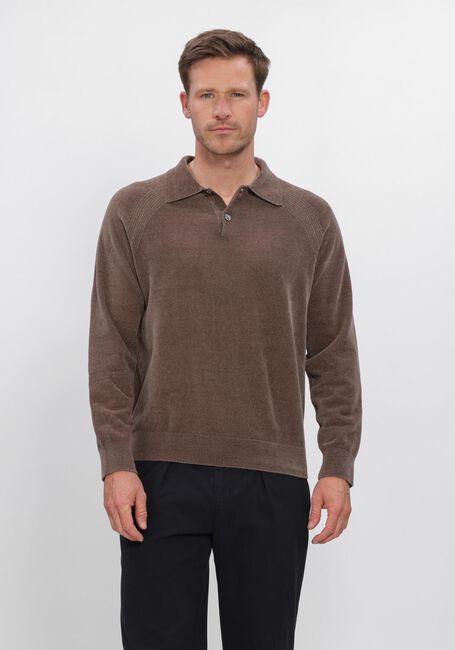 Bruine PROFUOMO Trui POLO LS CHENILLE - large