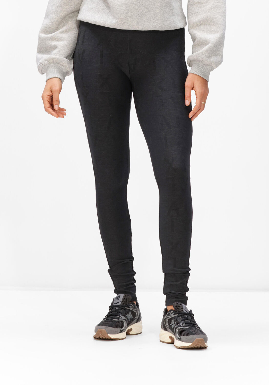 Alix the Label Legging Dames Ladies Knitted Alix Jacquard Legging, Maat: XL, Kleur: Zwart afbeelding 1