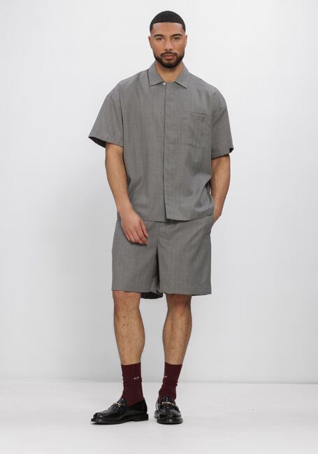 Grijze NEW AMSTERDAM SURF ASSOCIATION Korte broek WOOL WORK SHORTS GREY W/PINK PINSTRIPES - large