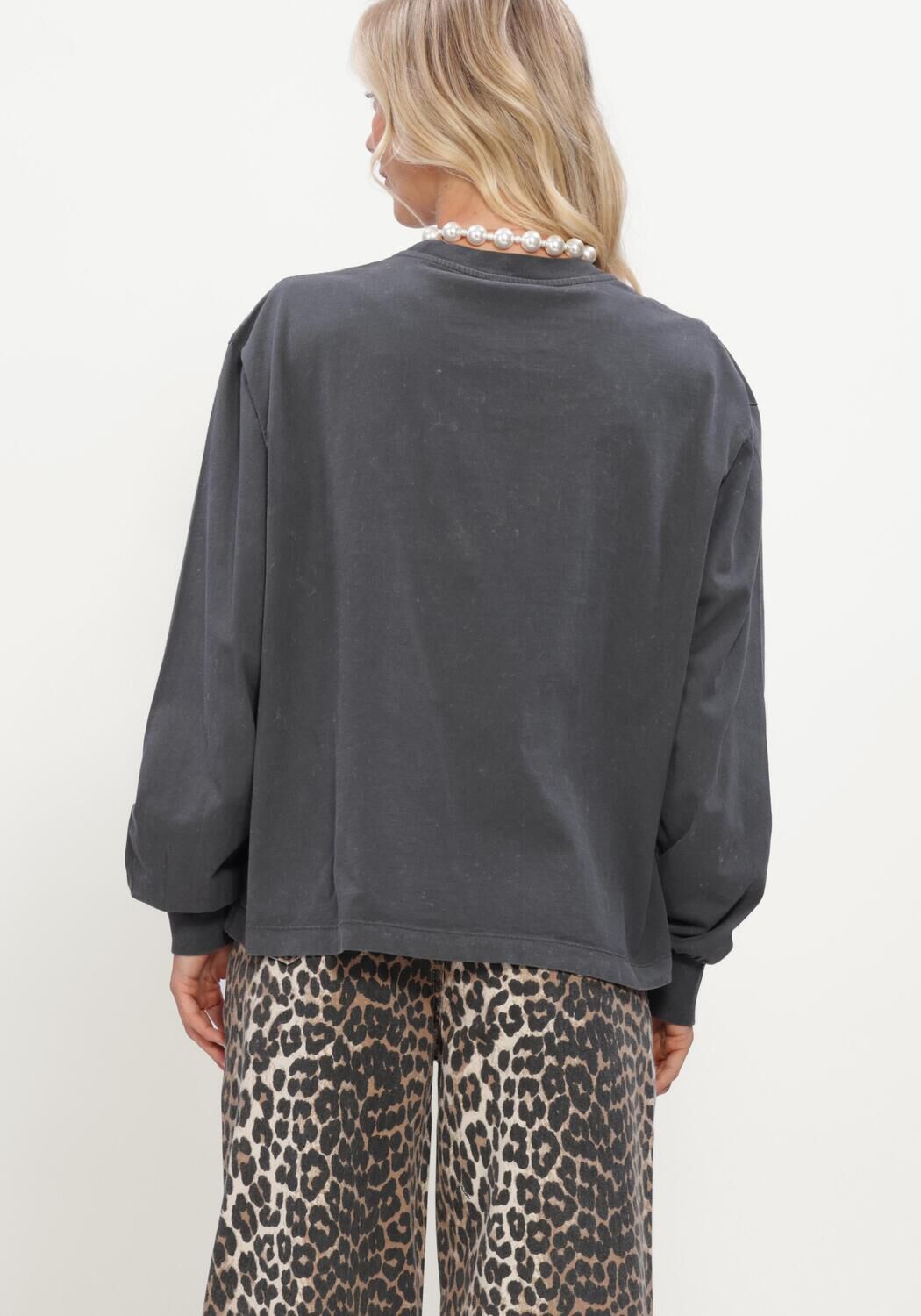 Grijze GANNI Truien/vesten FUTURE JERSEY LONGSLEEVE TIGER - large