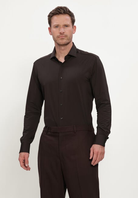 Bruine XACUS Klassiek overhemd ACTIVE SHIRT 558ML - large