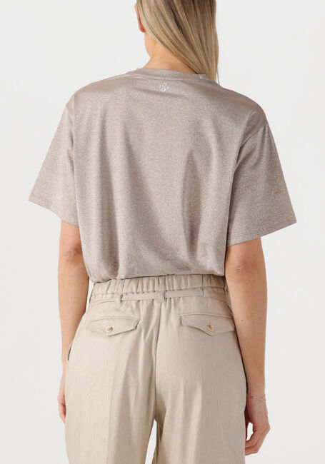Beige SUMMUM T-shirt BOXY TOP SOFT LUREX JERSEY - large