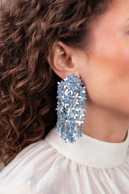 Lichtblauwe LOTT. GIOIELLI Oorbellen CE SQ SEQUIN FLOWER RAIN - large