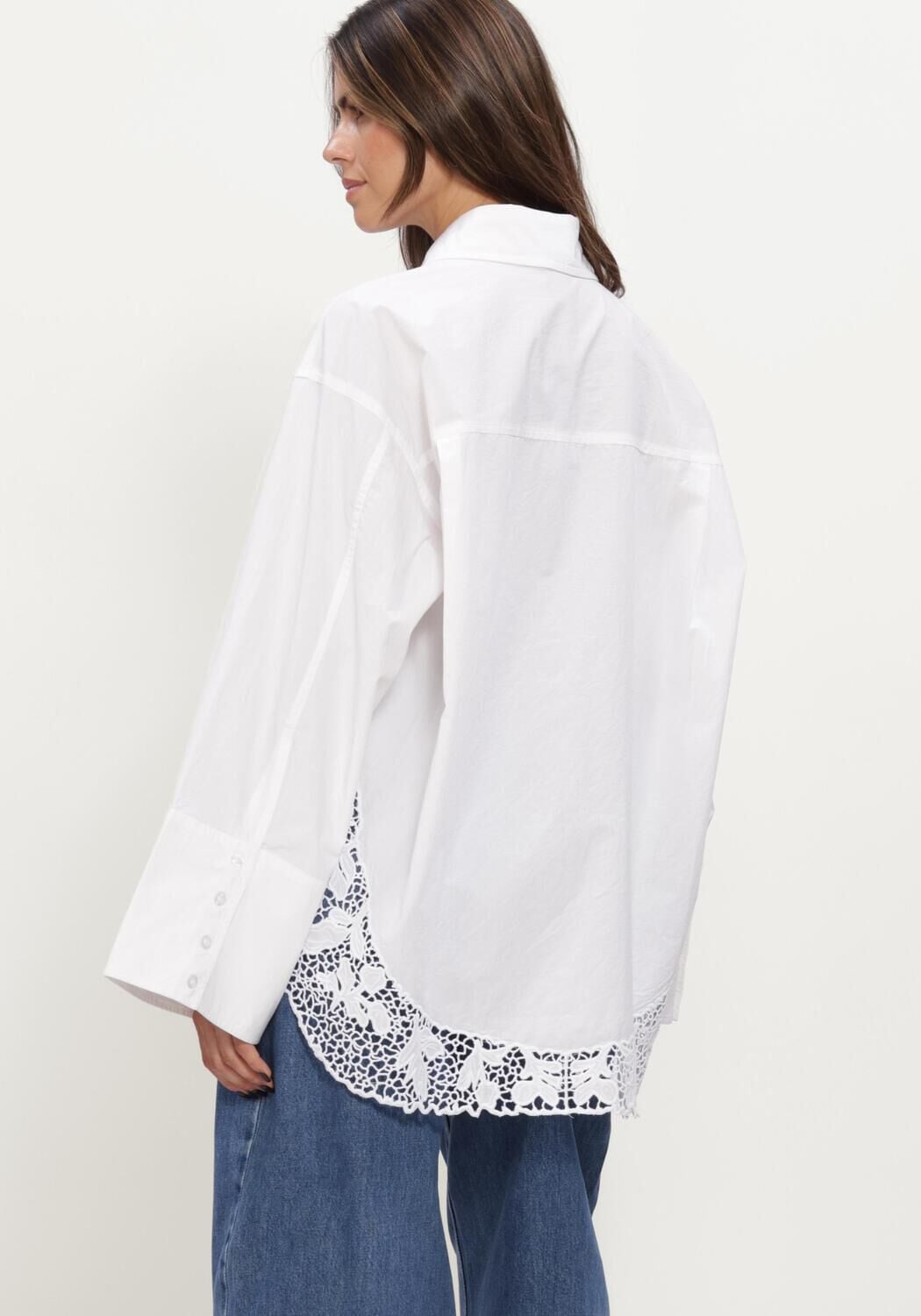 Witte ROTATE Blouses OVERSIZED SHIRT - large
