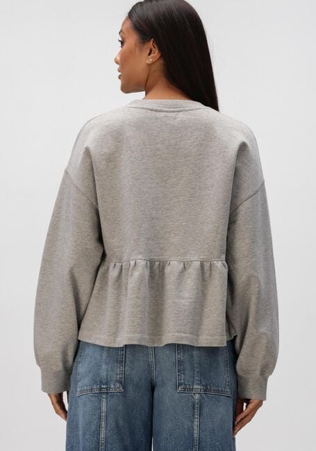 Grijze GANNI Truien/vesten ISOLI CREWNECK WITH PEPLUM - large