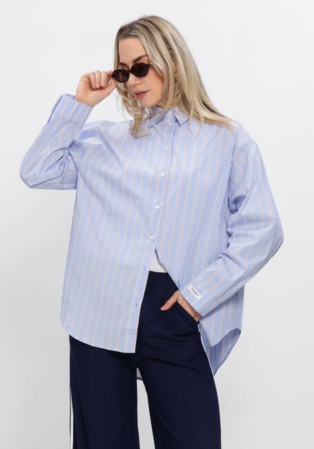 Lichtblauwe PENN & INK Blouses BLOUSE STRIPE - large