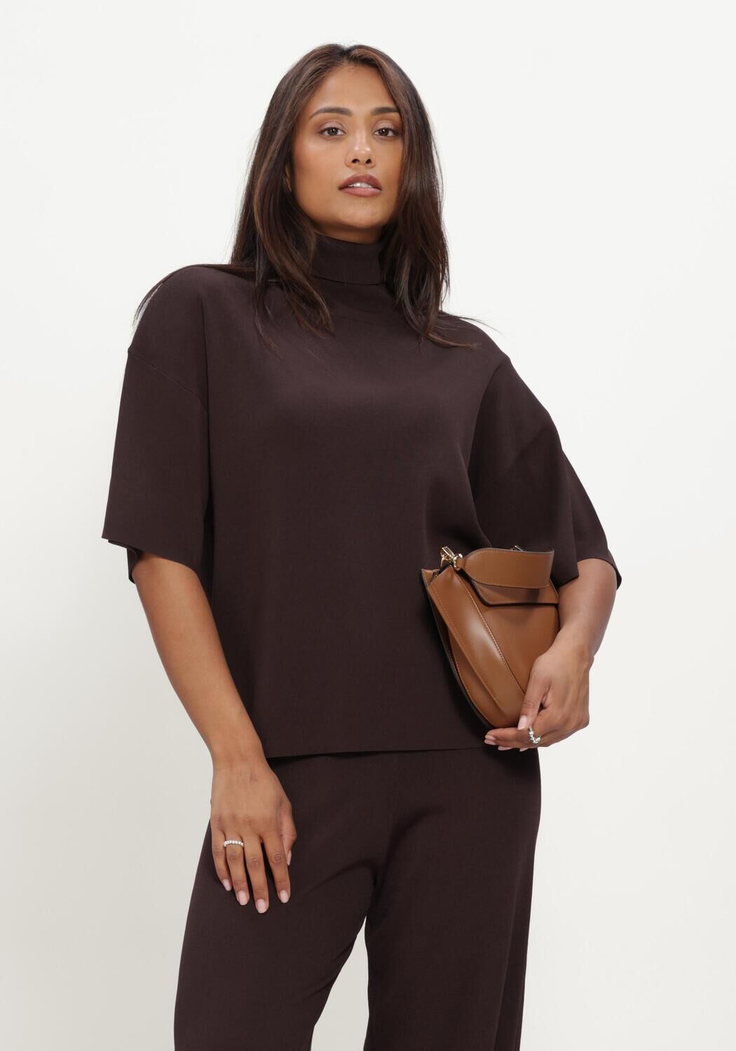 Bruine HERSKIND Blouses BRITTANY KNIT BLOUSE - large
