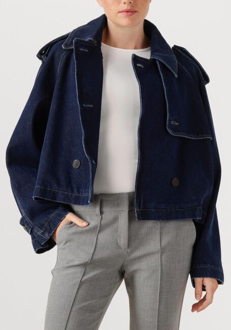 Donkerblauwe CLOSED Trenchcoats CROPPED TRENCH - large