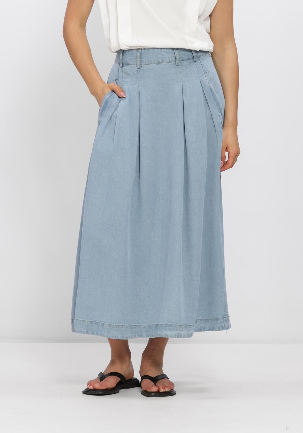 Lichtblauwe CO'COUTURE Maxirok TILLYCC ANYA PLEAT SKIRT - large