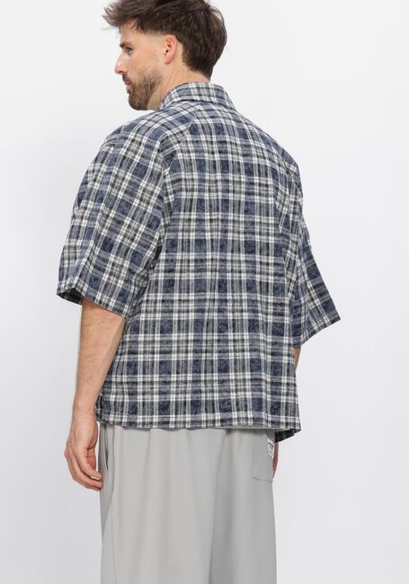 Blauwe NEW AMSTERDAM SURF ASSOCIATION Casual overhemd WIJK SHIRT SHORT SLEEVES BLEACHES CHECK - large