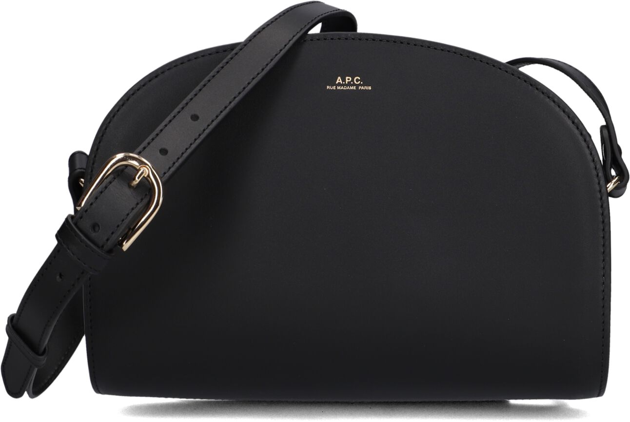 Apc Apc Crossbodytas Dames Sac Demi-lune, Materiaal: Leer, Kleur: Zwart