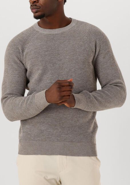 Taupe GENTILUOMO Trui ROUND LS RAGLAN - large