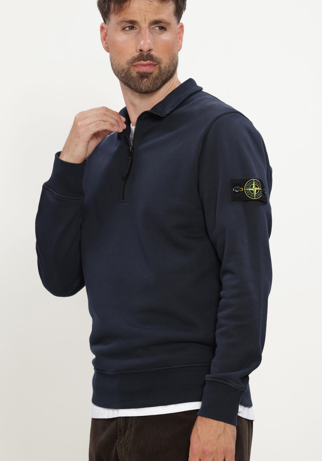Donkerblauwe STONE ISLAND Trui LS POLO S0051 - large