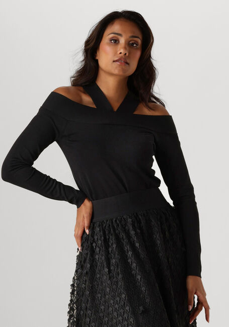 Zwarte SUMMUM Trui BARE SHOULDER TOP DULL - large
