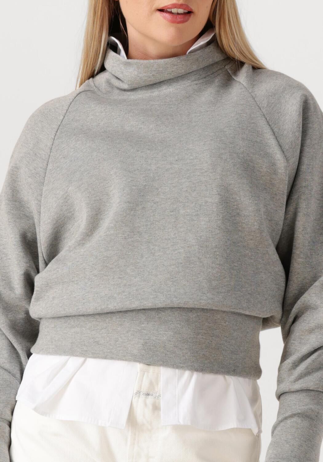 Grijze CLOSED Sweater HIGH NECK SWEATSHIRT - large