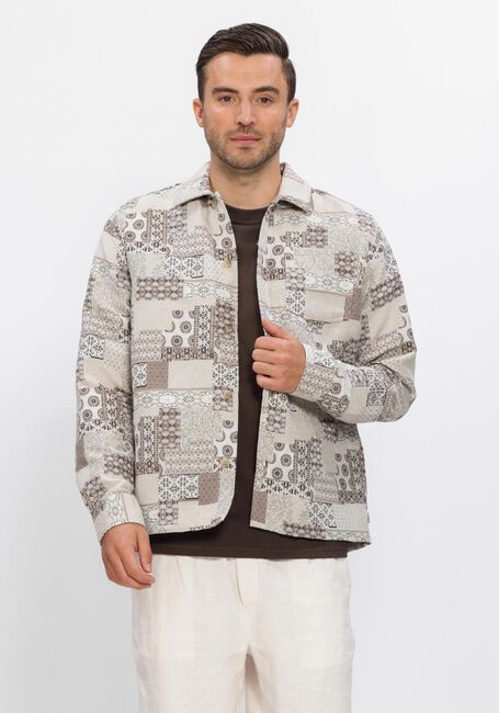 Beige LES DEUX Overshirts LAYTON PATCHWORK JACQUARD OVERSHIRT - large