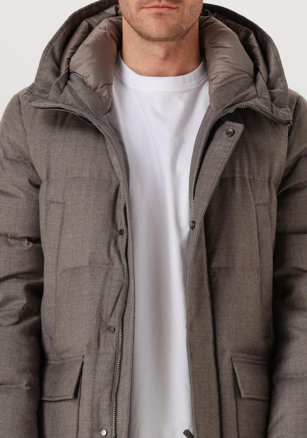 Taupe DUNO Gewatteerde jas DONBART BOLZANO - large