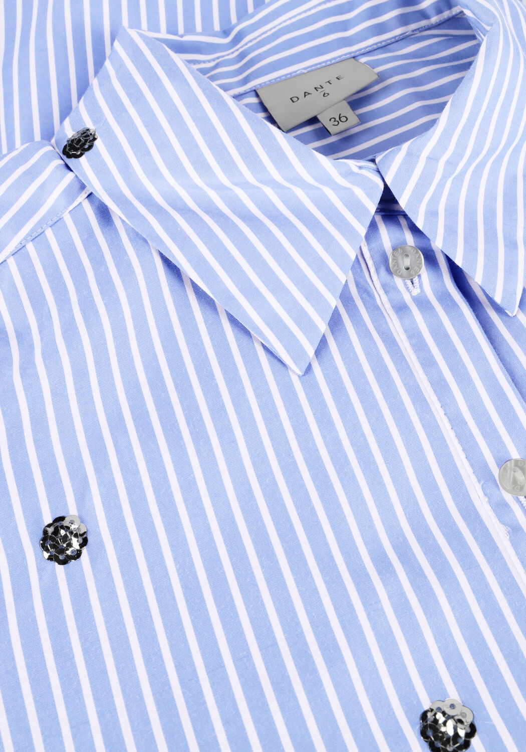 Blauwe DANTE6 Blouses QUE OVERSIZED STRIPE SHIRT - large