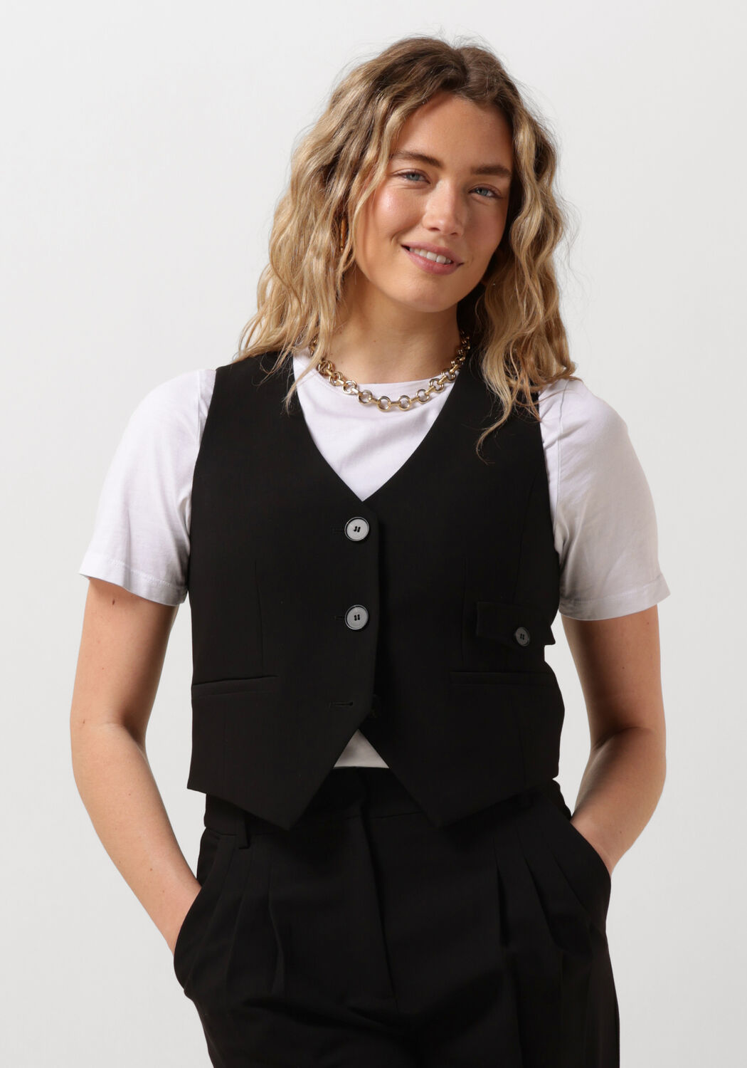 Co'Couture Gilet Dames Vola Tailor Vest, Maat: L, Kleur: Zwart