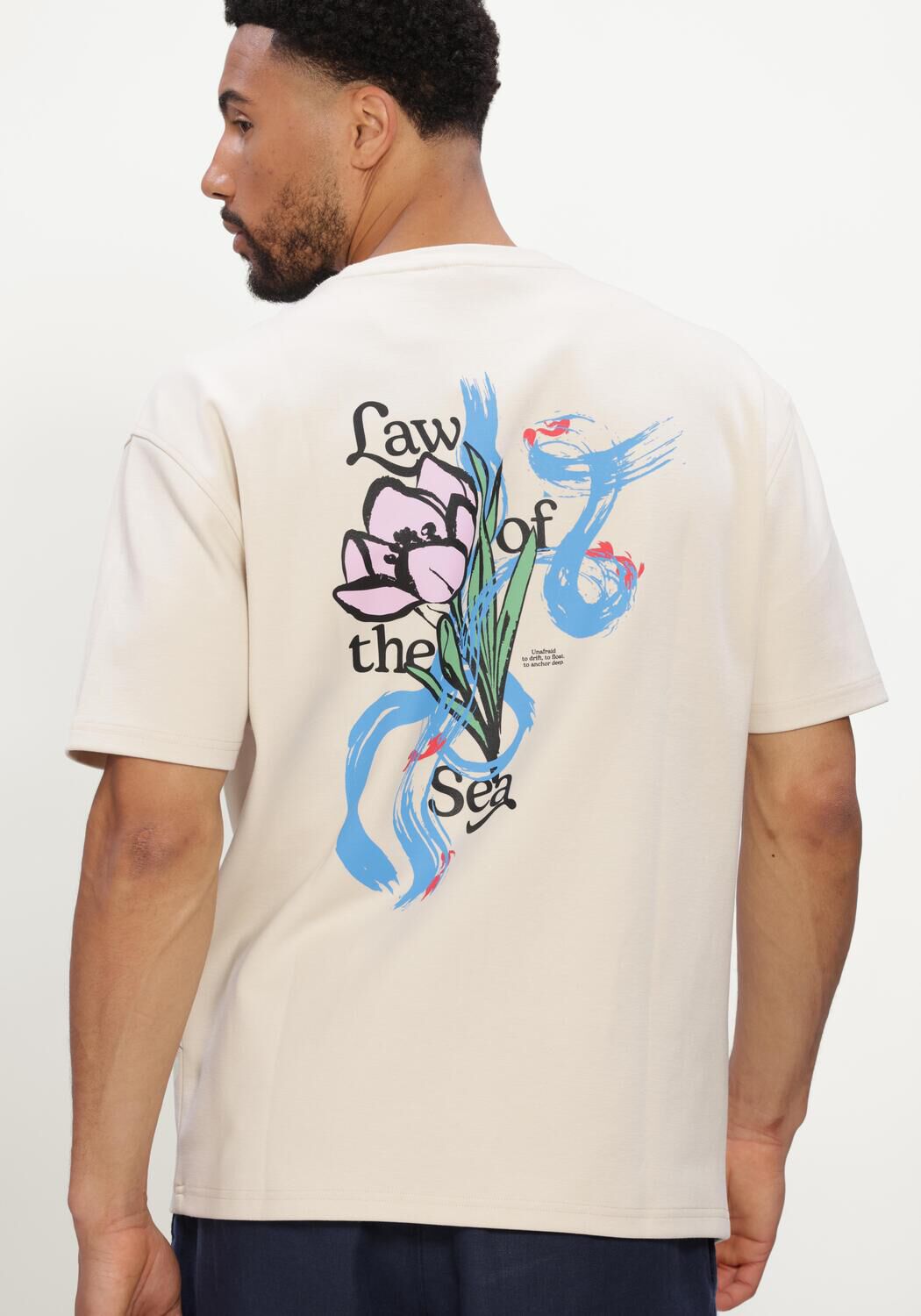 Ecru LAW OF THE SEA T-shirt LIFE FLOW - large