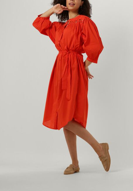 Oranje SUMMUM Midi jurk DRESS COTTON VOILE - large