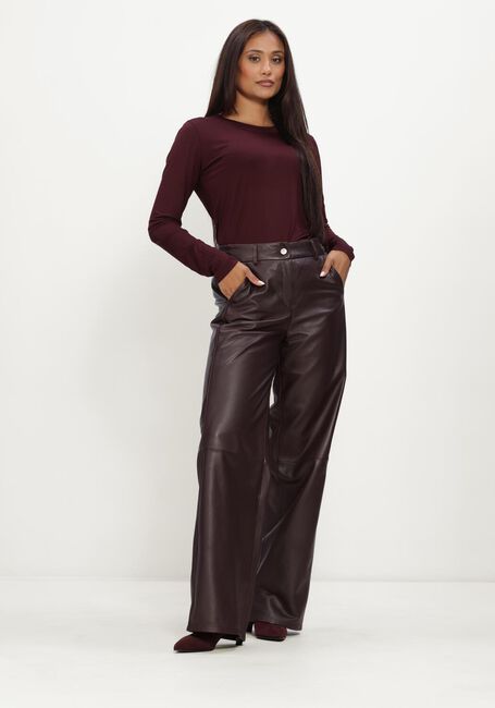 Bordeaux STUDIO AR Wijde broek DAVINA SHEEP SOFT WAXED - large