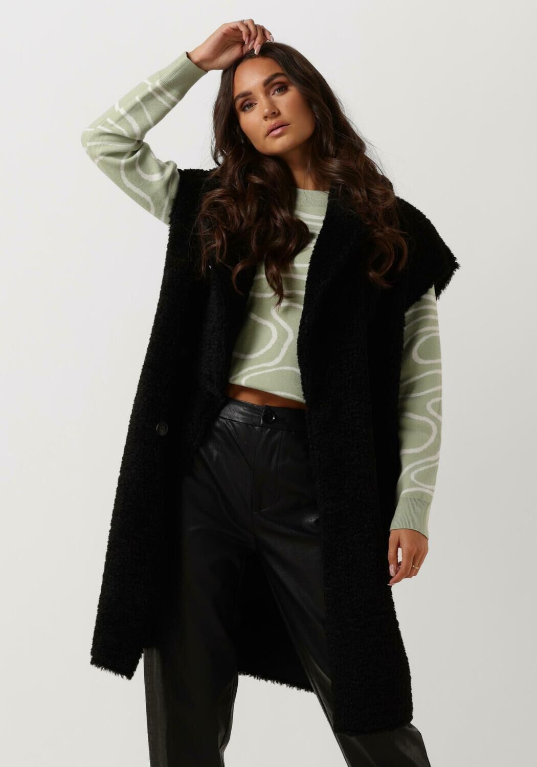 Beaumont Teddy Jas Dames Reversible Lammy Long Body, Maat: 40, Kleur: Zwart